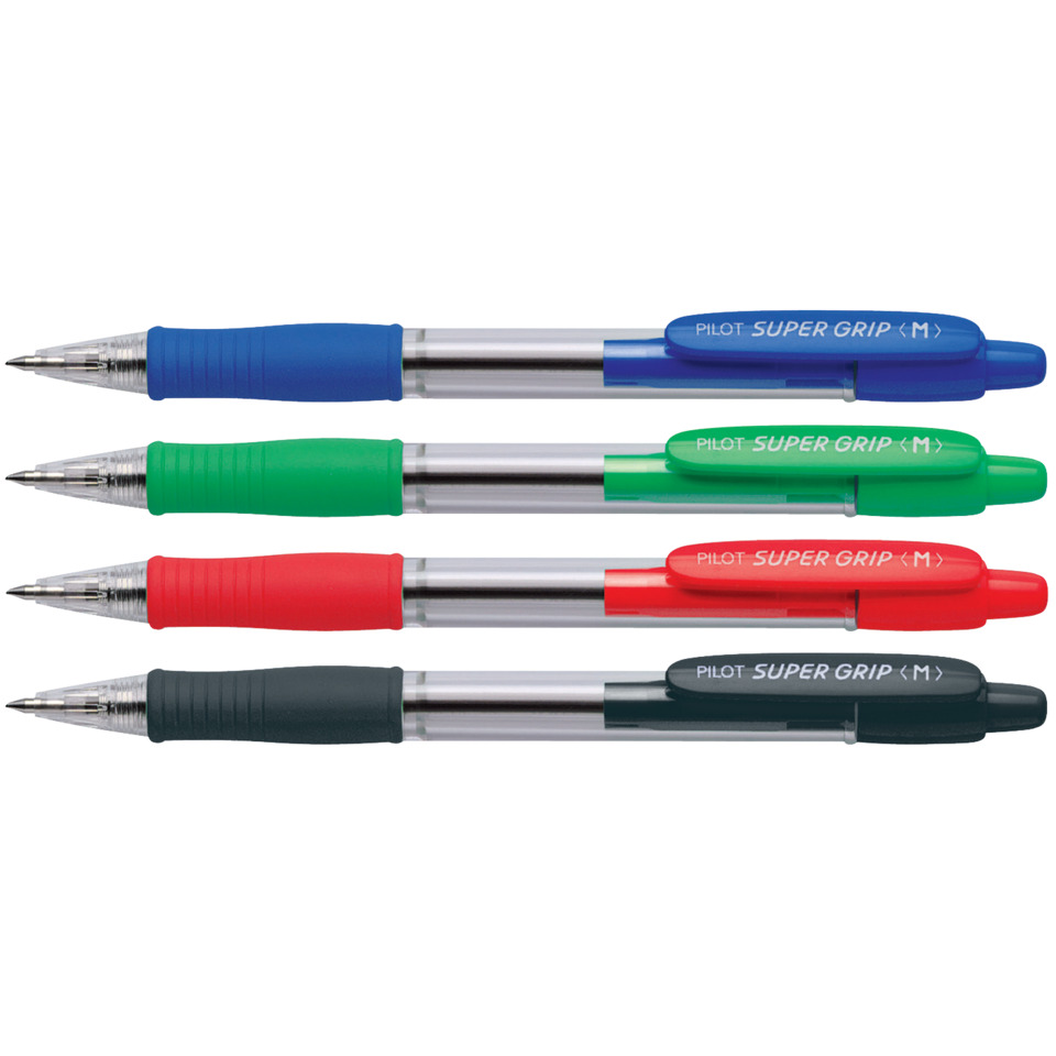 Kugelschreiber, Gummigriff, Mehrfarben, Kugelspitze, Pilot Super Grip