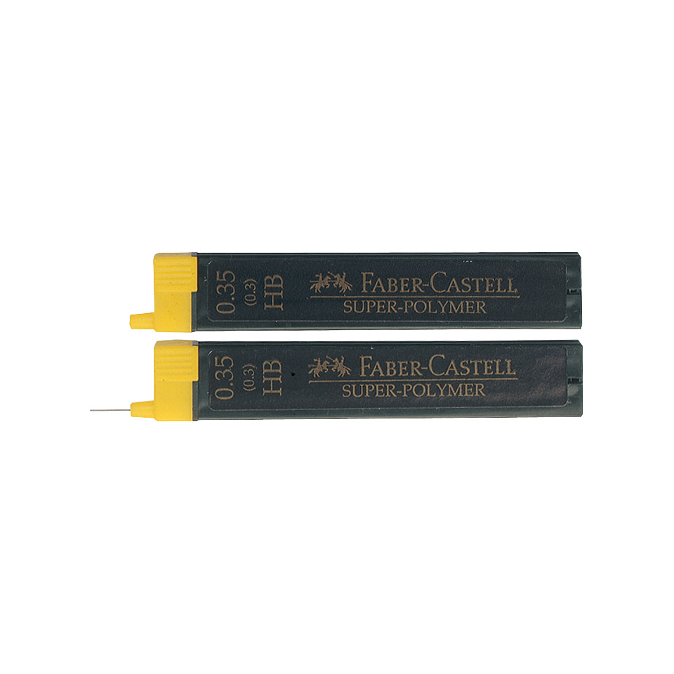 Feinmine Super Polymer HB, 0,35mm, 12 Stück, schwarz FABER CASTELL 120300