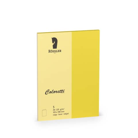 Briefkarte Coloretti, A6hd, 225g/m², 5 Stück, goldgelb RÖSSLER 220706543