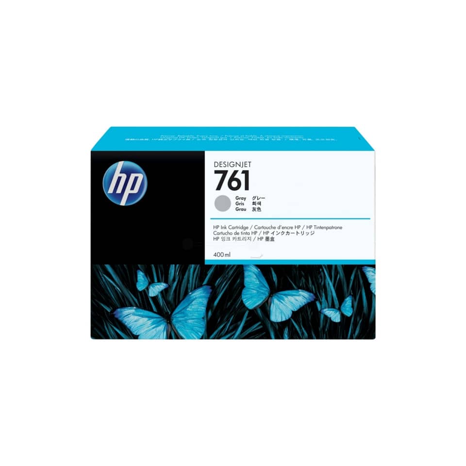 HP, Tintenpatrone, DesignJet 761, Graugrund, Muster: Schmetterlinge