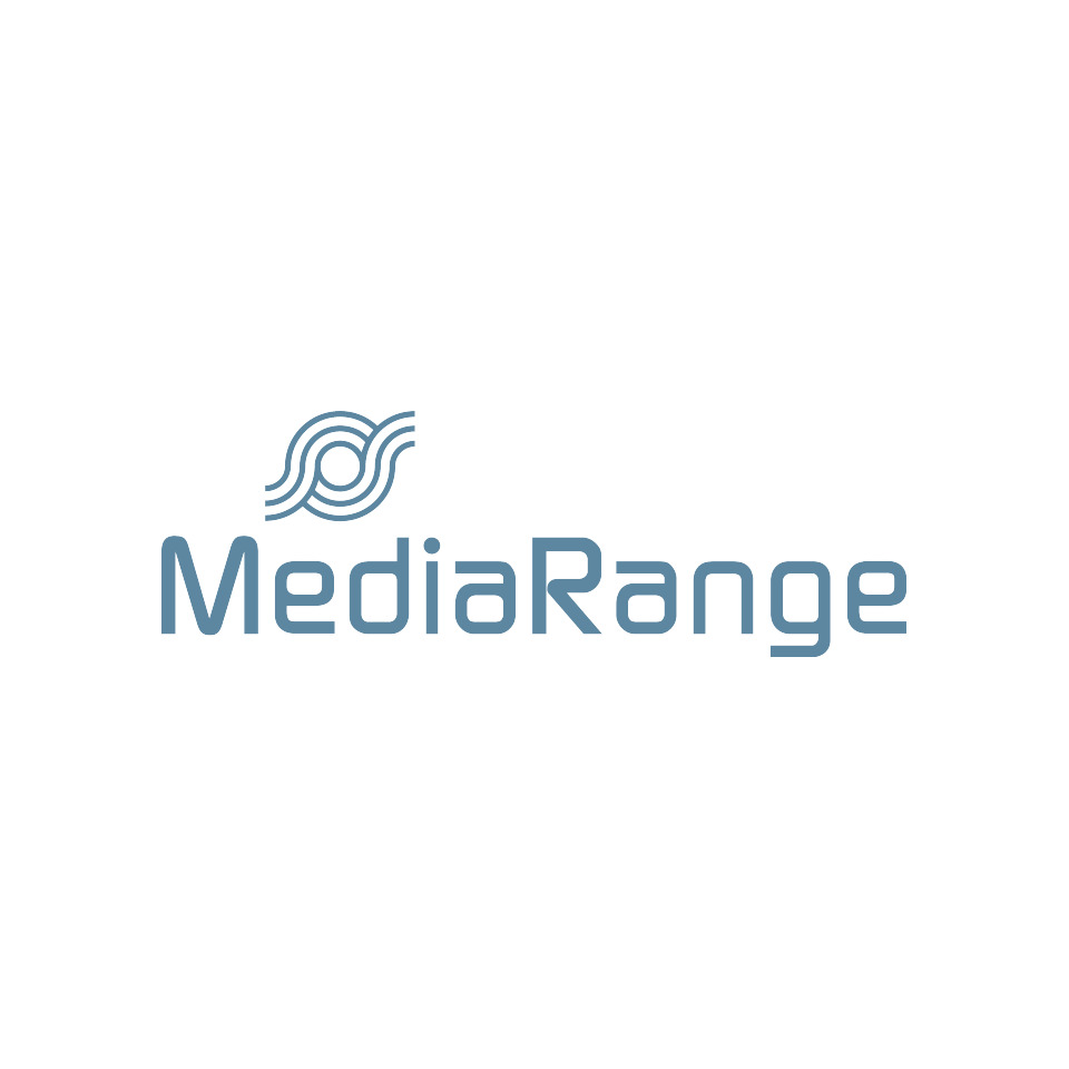 logo, branding, MediaRange, blau, zeichen