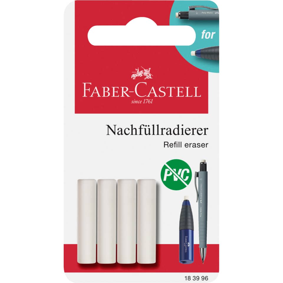 Refill eraser, Nachfüllradierer, PXC Kompatibilität, weiße Zylinder, Schreibwaren Zubehör