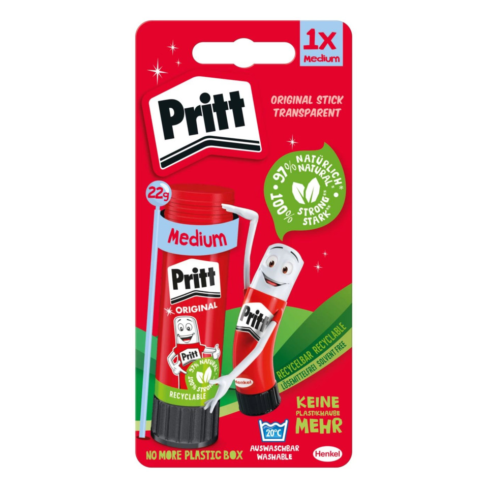 Buntstift, Kunststoffstift, Trinkflasche, Klebestift, Medium