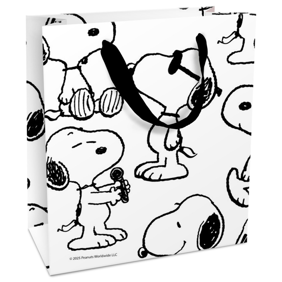 Schwarze Linienzeichnung, Snoopy Muster, Comic-Charakter, Weiß-schwarz, Tasche/Beutel