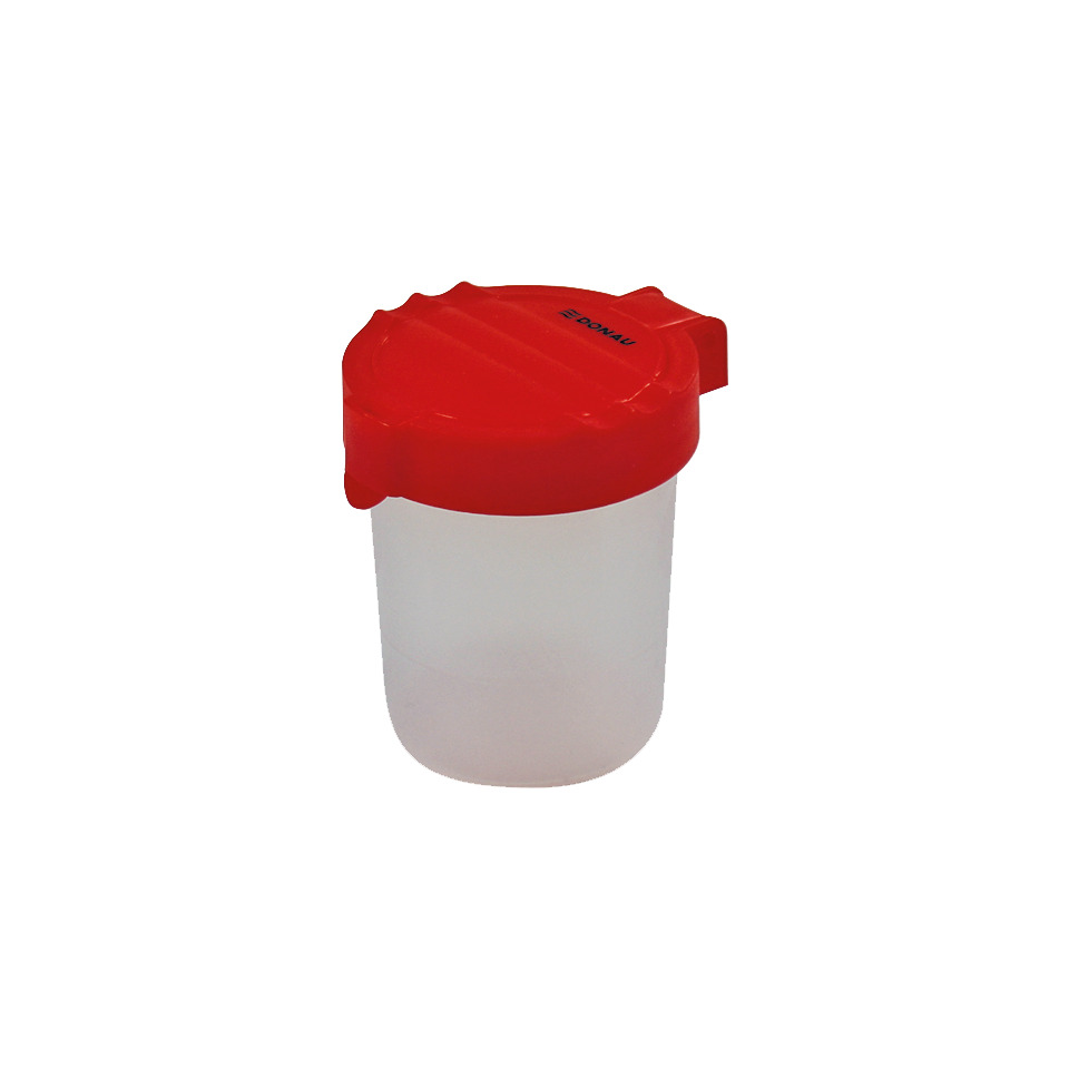 Shaker, Trinkbehälter, Rotdeckel, Kunststoff, Weißer Becher