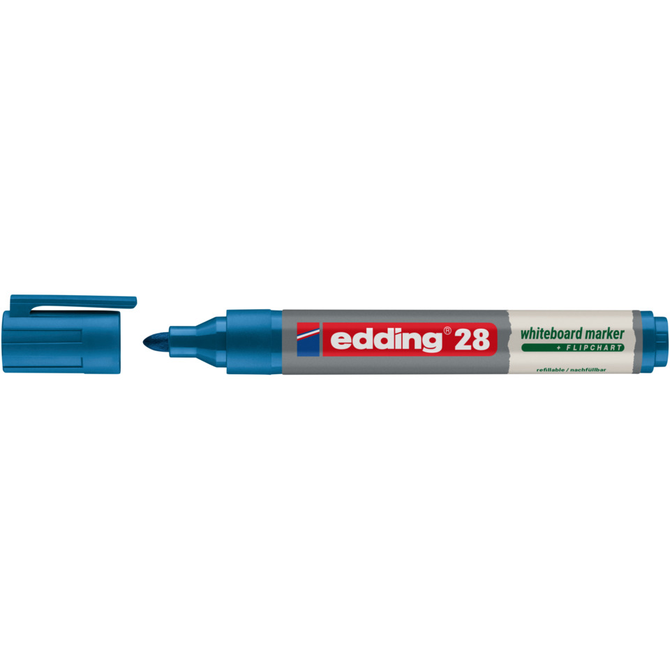 Whiteboard-Marker, Blau, edding 28, Marker-Spitze, nachfüllbar