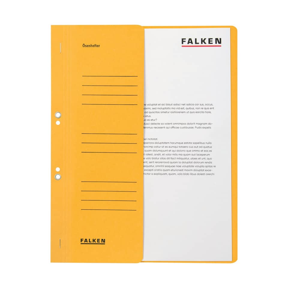 Notizbuch, Ordnungshefter, Gelb, Felder/Linien, FALKEN Schriftzug