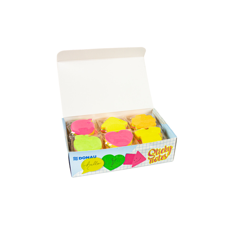 Notizzettel, Sticky notes, Haftnotizen, bunte Formen, Papiernotizen