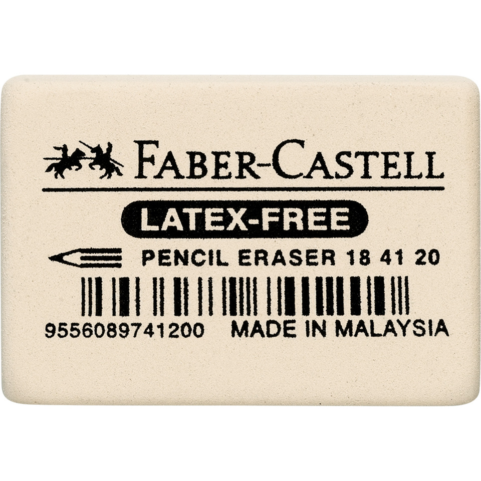 latex-frei, Bleistiftgummi, Radiergummi, Faber-Castell, hergestellt in Malaysia
