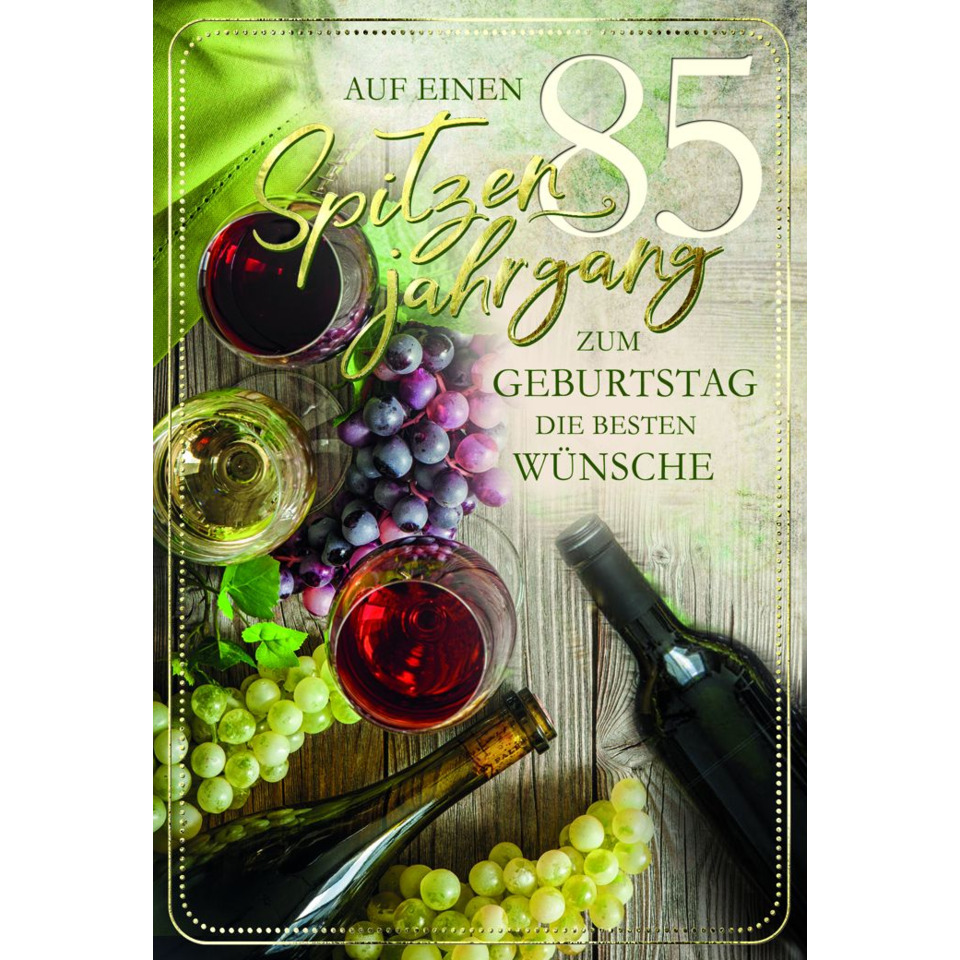Wein, Weinglas, Weinflasche, Trauben, Jahrgangsgruss