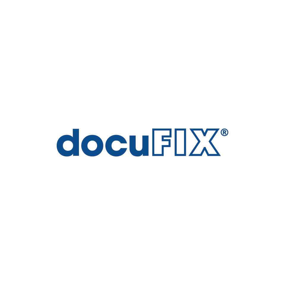 docufix, Logo, blau, Text, Marke