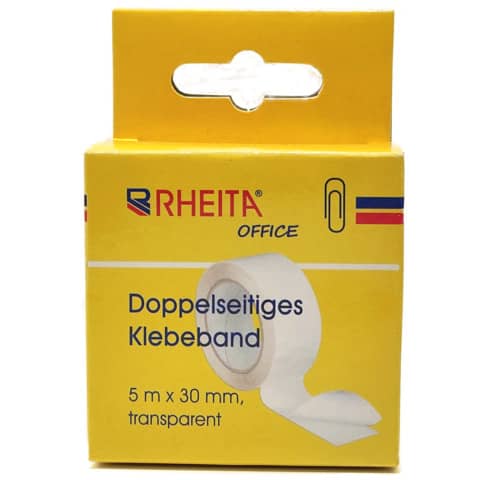 Doppelklebeband, 5m x 30mm, transparent RHEITA 10054-7