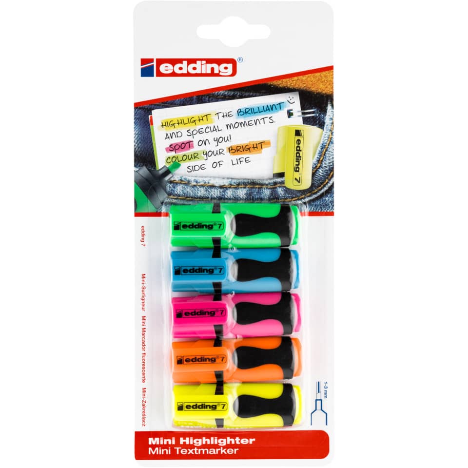 Textmarker, Highlighterset, Neonfarben, Mini-Highlighter, Textmarker-Set