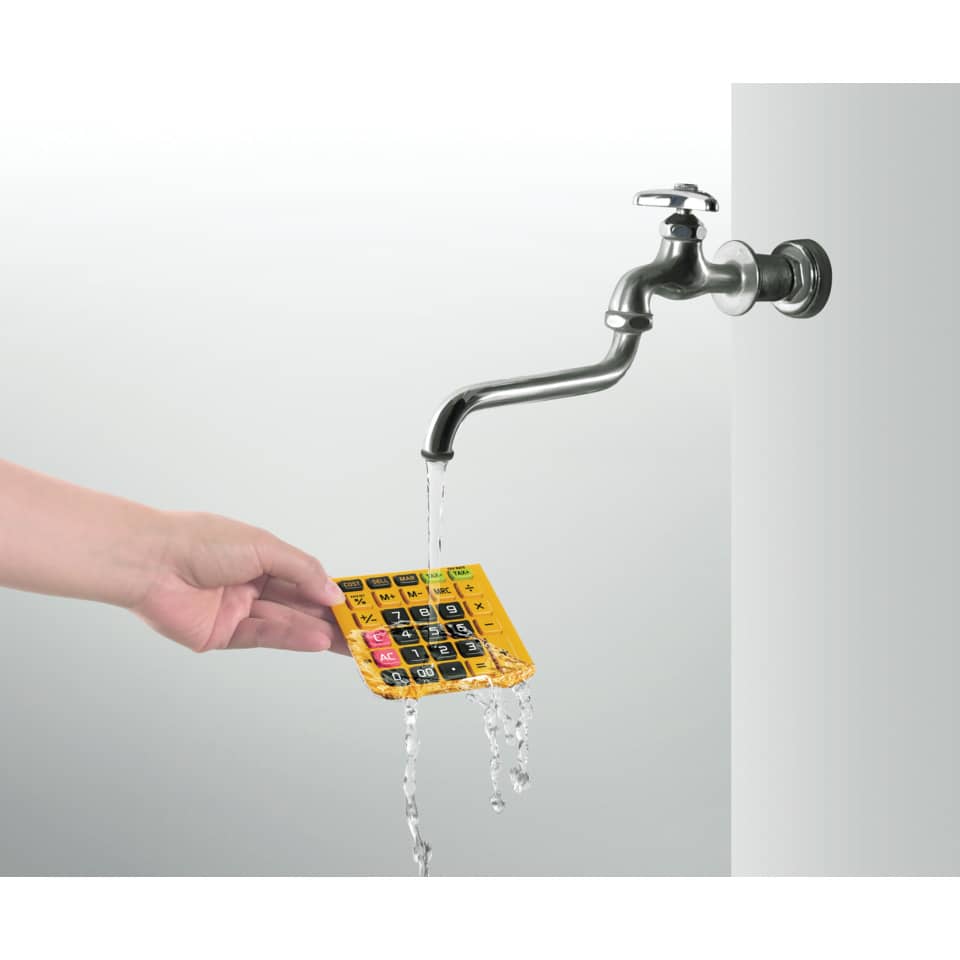 Kalkulator, Taschenrechner, Wasserfest, Spardose?, Elektronischer Taschenrechner?
