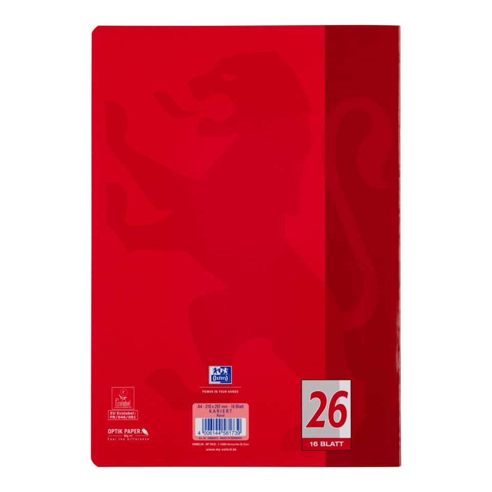 A4Ordner, Rote Deckel, Kartier-Etikett, 26 Blätter, Optikpapier