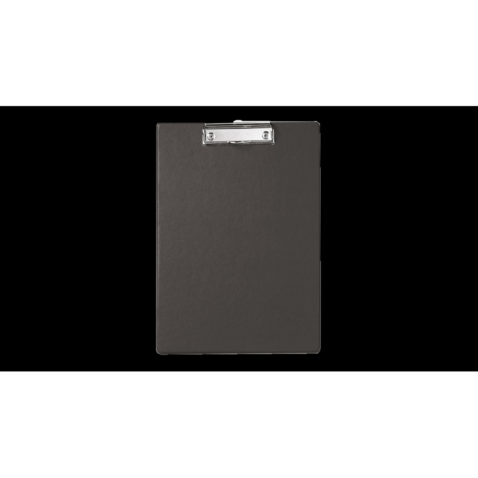 Clipboard, Clipboard-Halter, Metallklammer, schwarzer Clipboard, flache Oberfläche