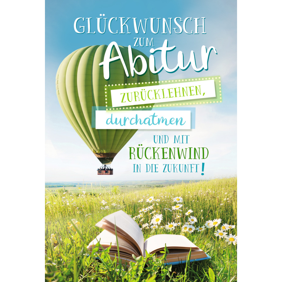 Luftballon, Grün, Offenes Buch, Sommerfeld, Motiv