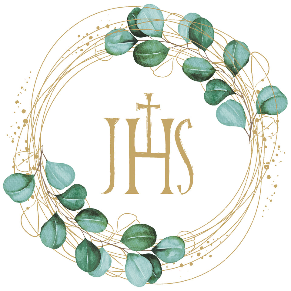 religiös, Logo, Kreis, Monogramm, Grüne-Blätter