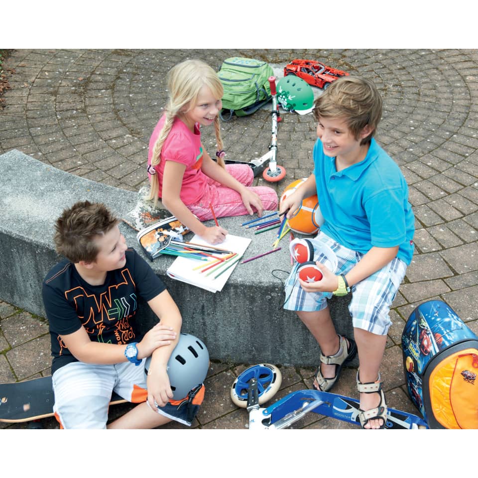 Kinder, Skateboard, Stifte, Kunst, Helm