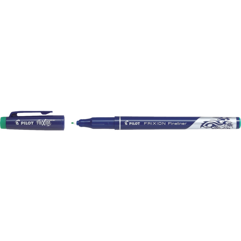 Marker, Fineliner, Blue pen, Green cap, Pilot Frixion, Frixion Stift, Fineliner, Blauer Stift, Gel-Tinte, Kappe Clip