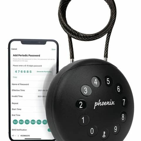 Schlüsseltresor PALM, 2 Haken, Elektronik-Schloss, 100x100x50mm, schwarz PHÖNIX SAFE KS0212EC