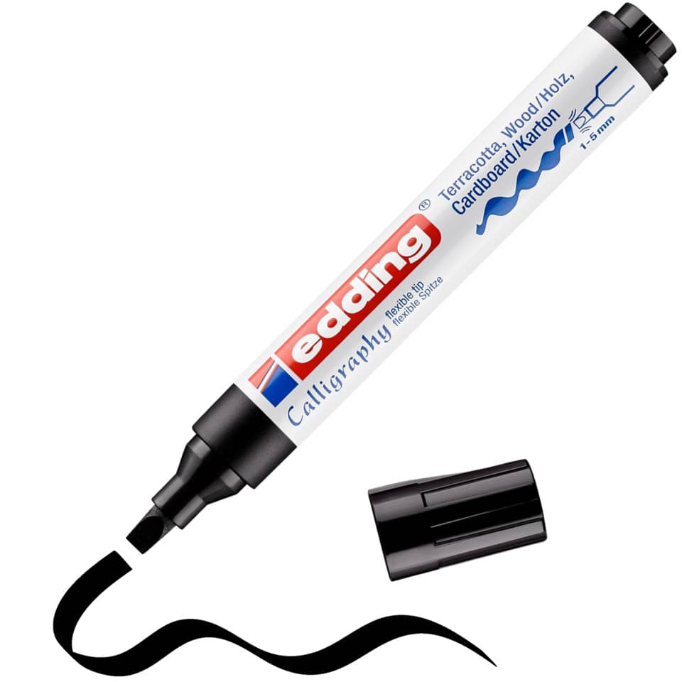 Permanentmarker, Kalligrafiestift, SchwarzTinte, FeinerStrich, NiveauNib