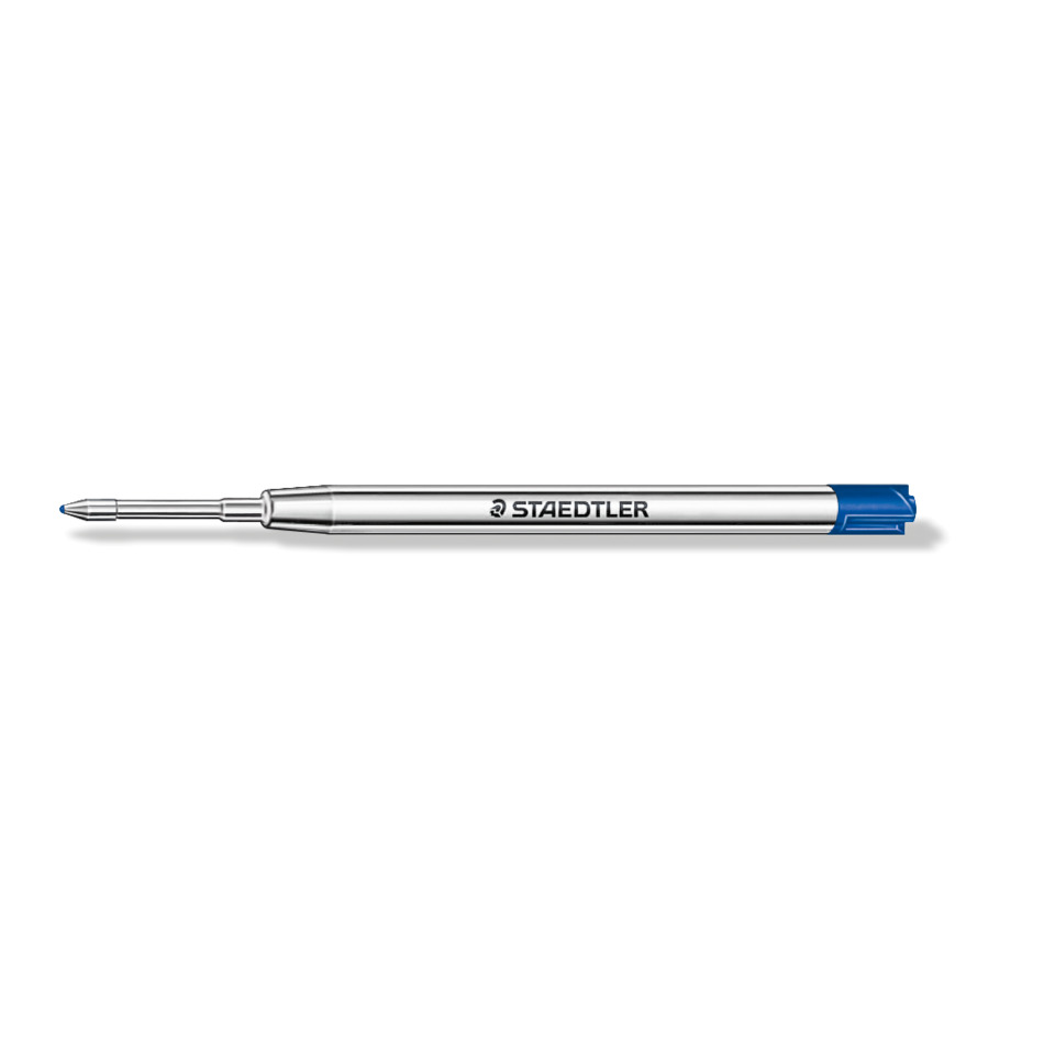 Stift, Kugelschreiber, Spitzender Kunststoff, Metall, Blaue Spitze/Kappe