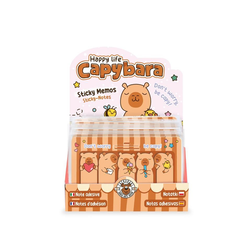 Haftnotiz Sticky Notes Happy Life Capybara, 5 Stück TRENDHAUS 966933