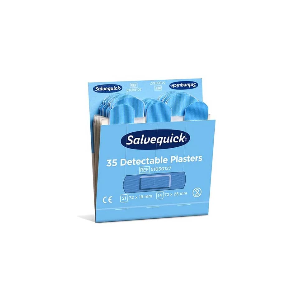Pflaster-Strips, 6x35St, wasserabweisend, blau SALVEQUICK 51030127