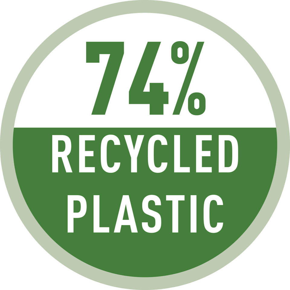 recyceltes, Kunststoff, Kreis, grün, Etikett