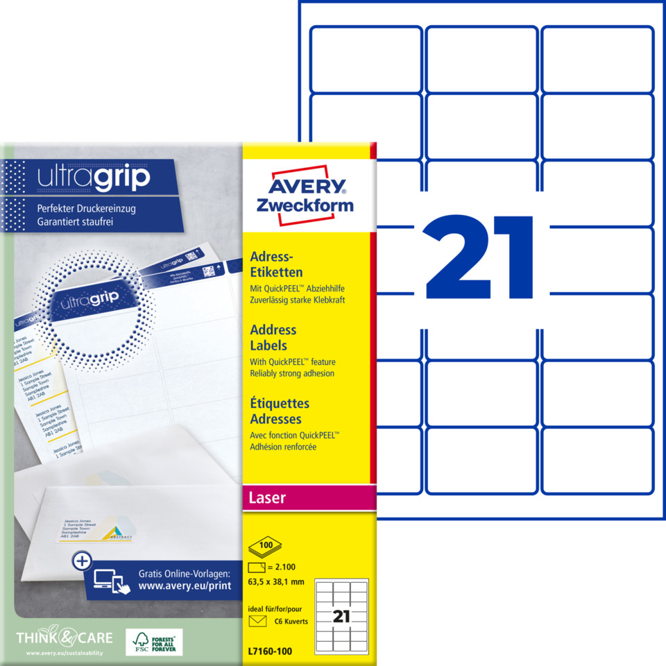 Kraftpapier-Label, Adressenetikett, Laseretikett, Avery-Label, Pick- und Pack-Label