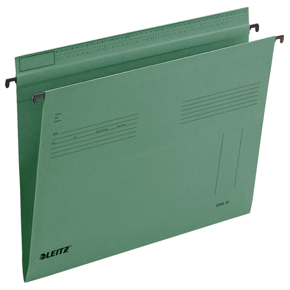 Ordner, Ablagemappe, Klemmen, Rundummaß, Grüner Farbton, Ordner, A4-Format, Grün, Kronenleiste, Klippenhaken
