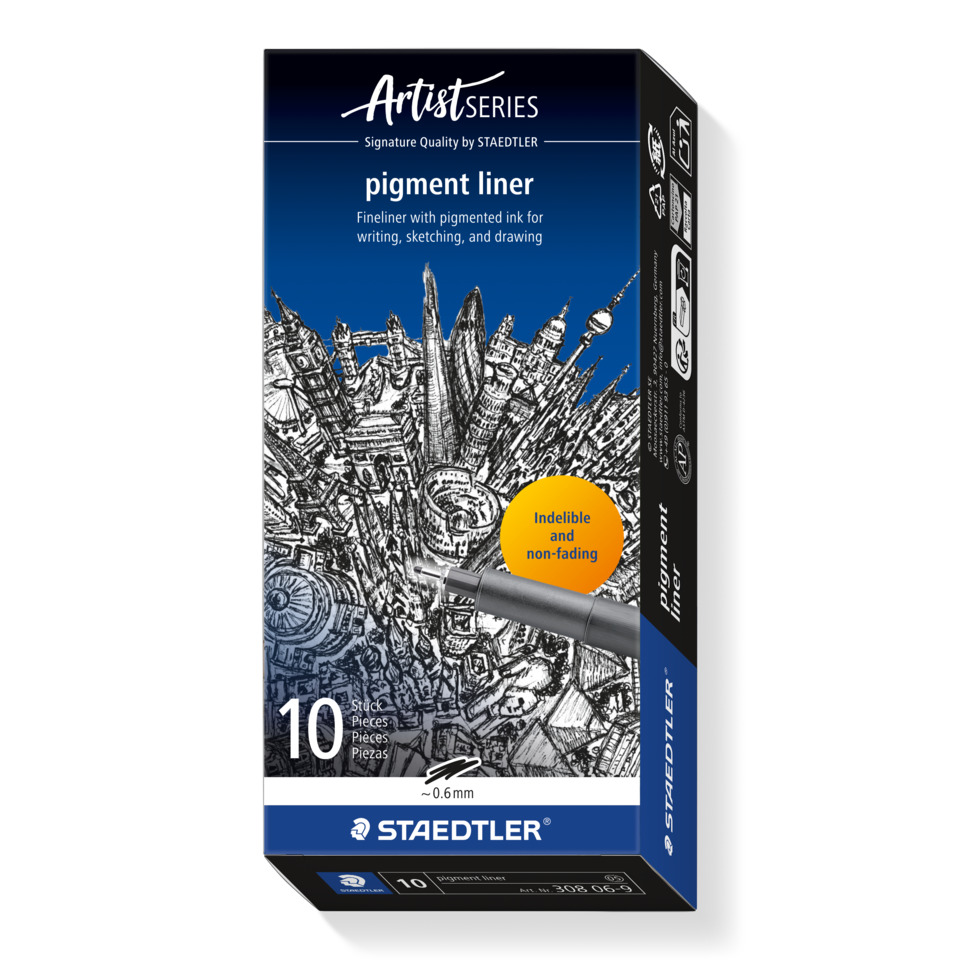 pigment liner, ink pen, drawing accessories, art supply, packaging box