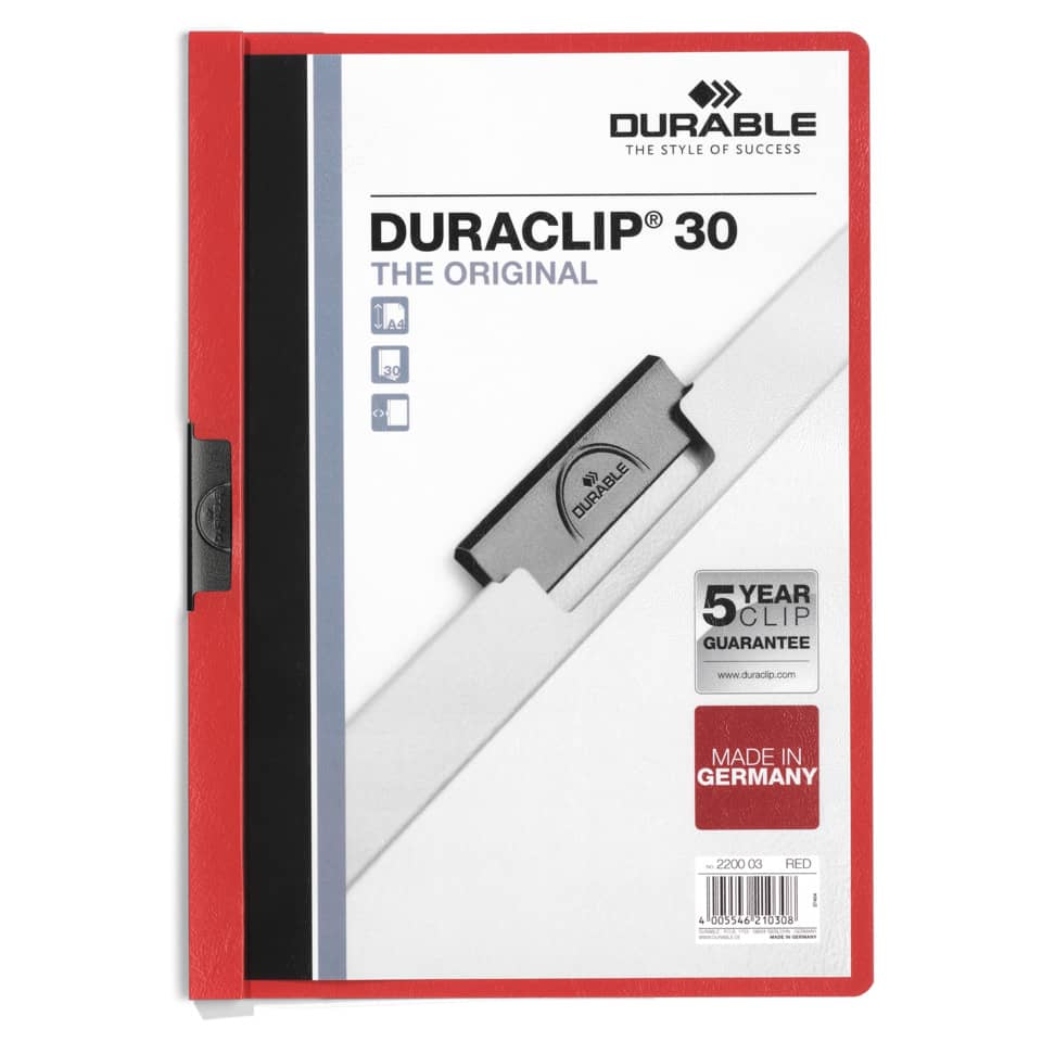 Ordner, DURAPLIP 30, Klippsystem, Made in Germany, Rot
