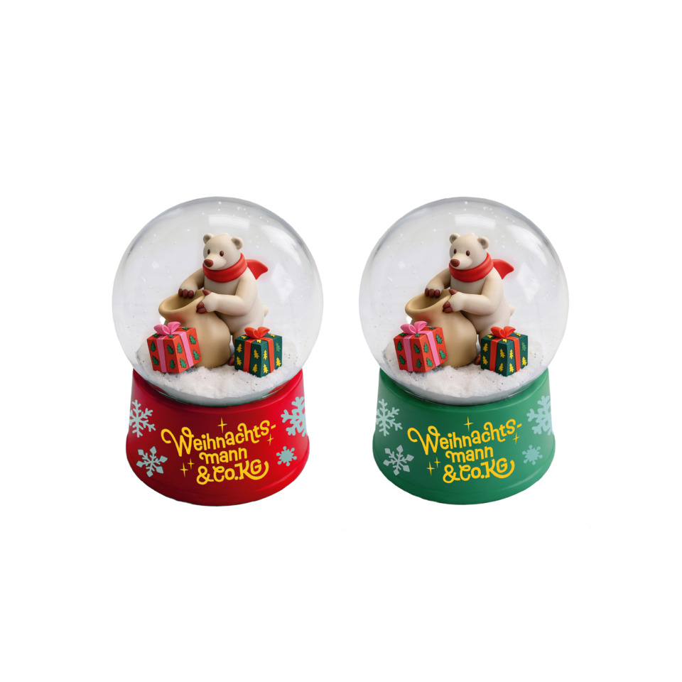 Schneekugel, Polarbär, Geschenke, Pappkugel, Weihnachten