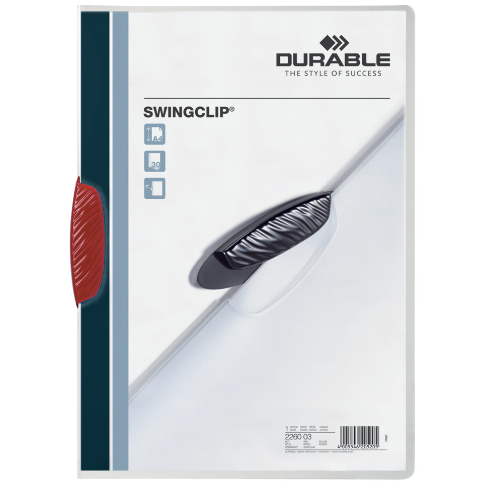Schutzhülle, Swingclip, A4, Ordner, Schwarz/Rot
