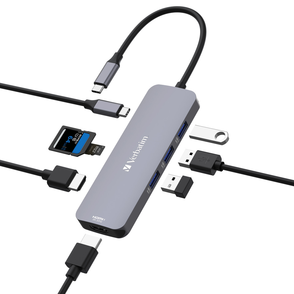 usb-c hub, multiport adapter, aluminum, gray, HDMI