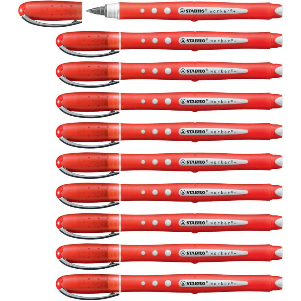 Kugelschreiber, Roller, Rot, ausziehbar, Griff