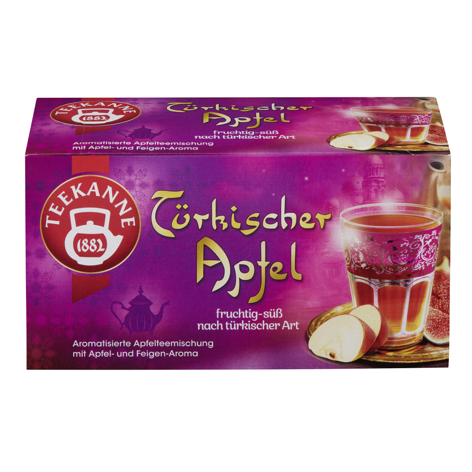 Türkischer Apfel, Fruchtig-süß, Aromatisierte Apfeltee-Mischung, Apfel- und Feigen-Aroma, Teekanne-Teemischung