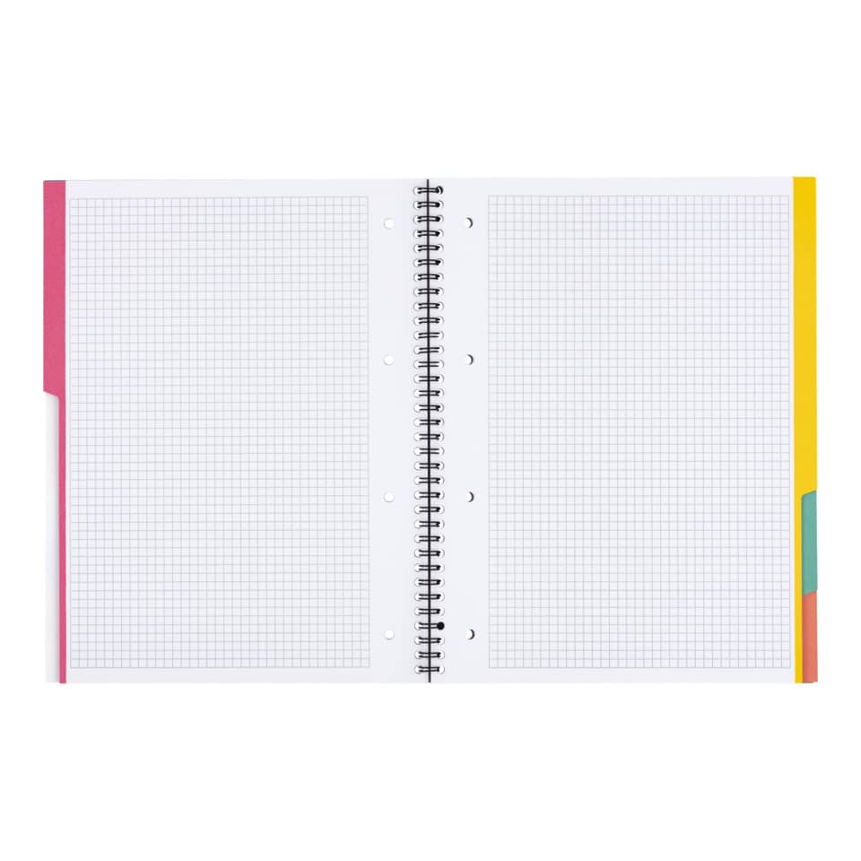 Spiralblock, Notizbuch, Graph-Papier, Trennblatt, Farbentape