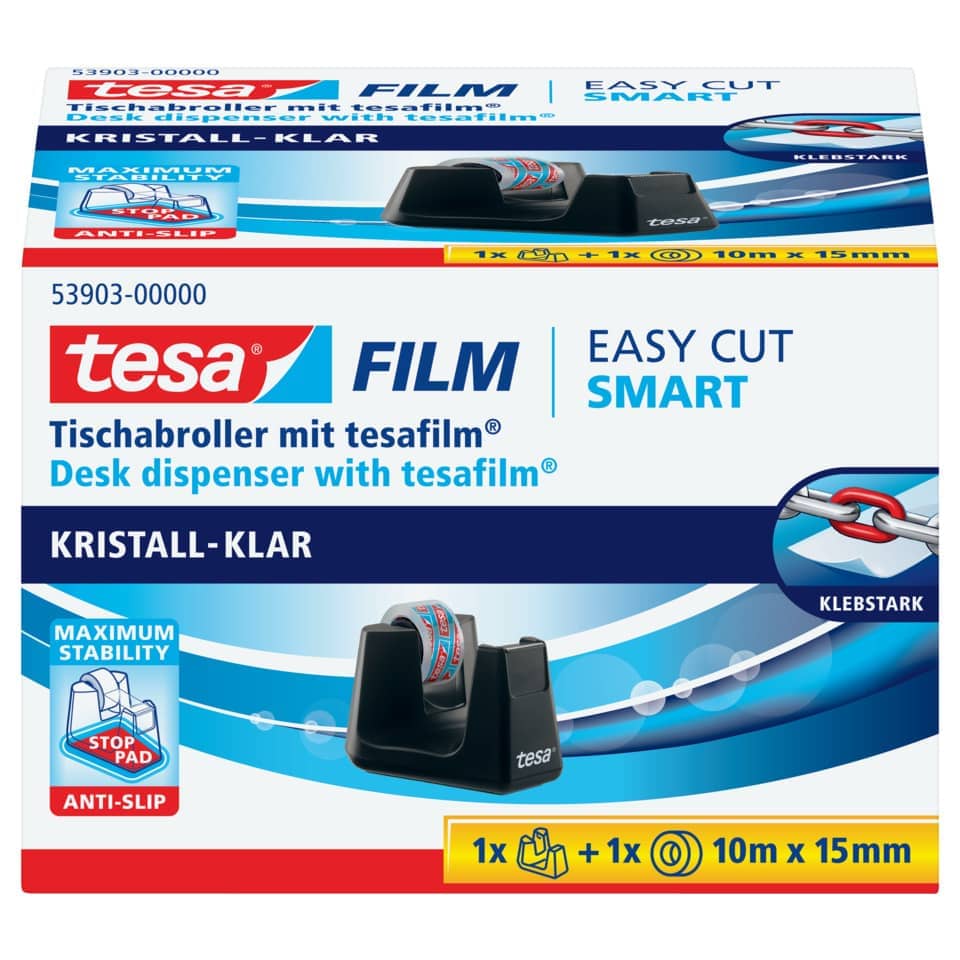 Tischabroller, tesafilm, Desk dispenser, Kristall-Klar, Anti-Slip