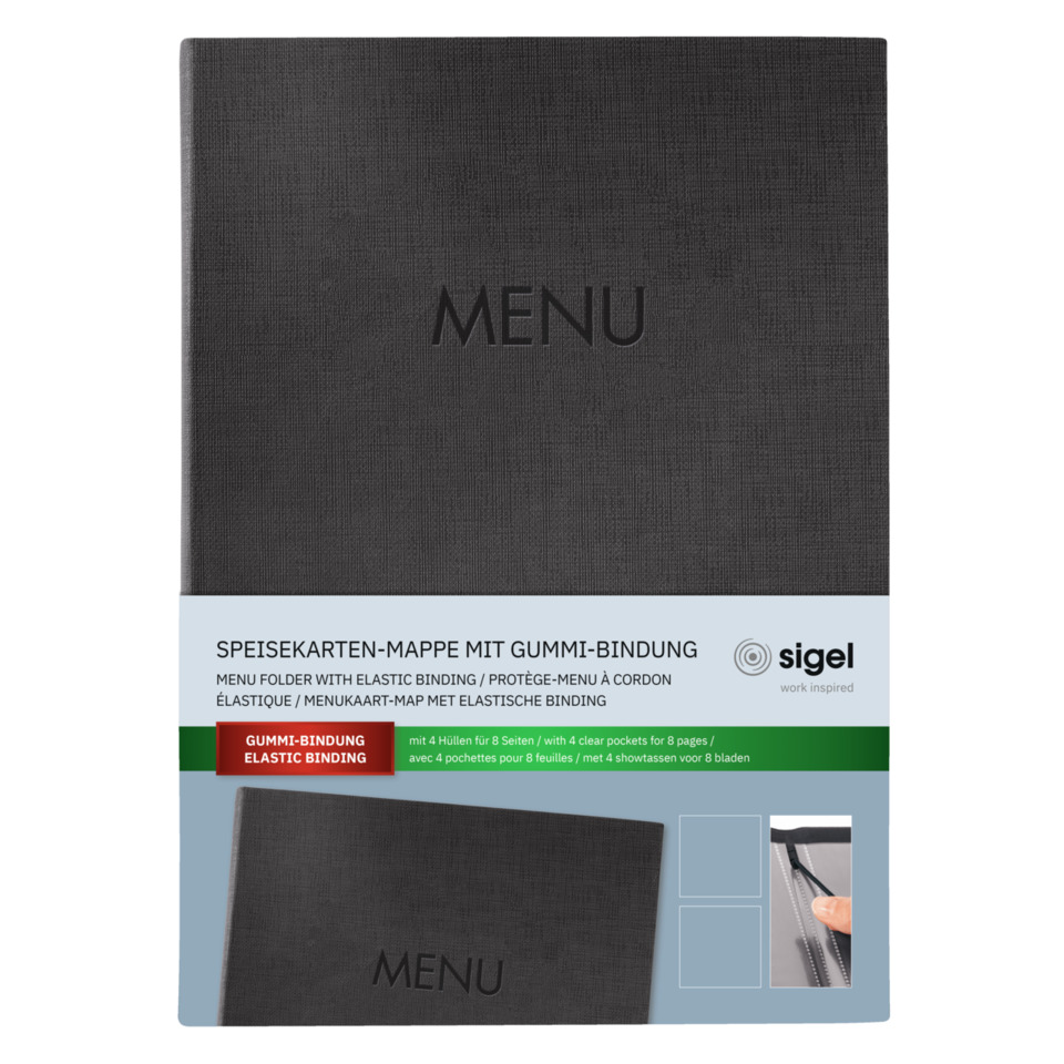 menu, speisekarten, mappe, elastische Bindung, Gummi-Bindung