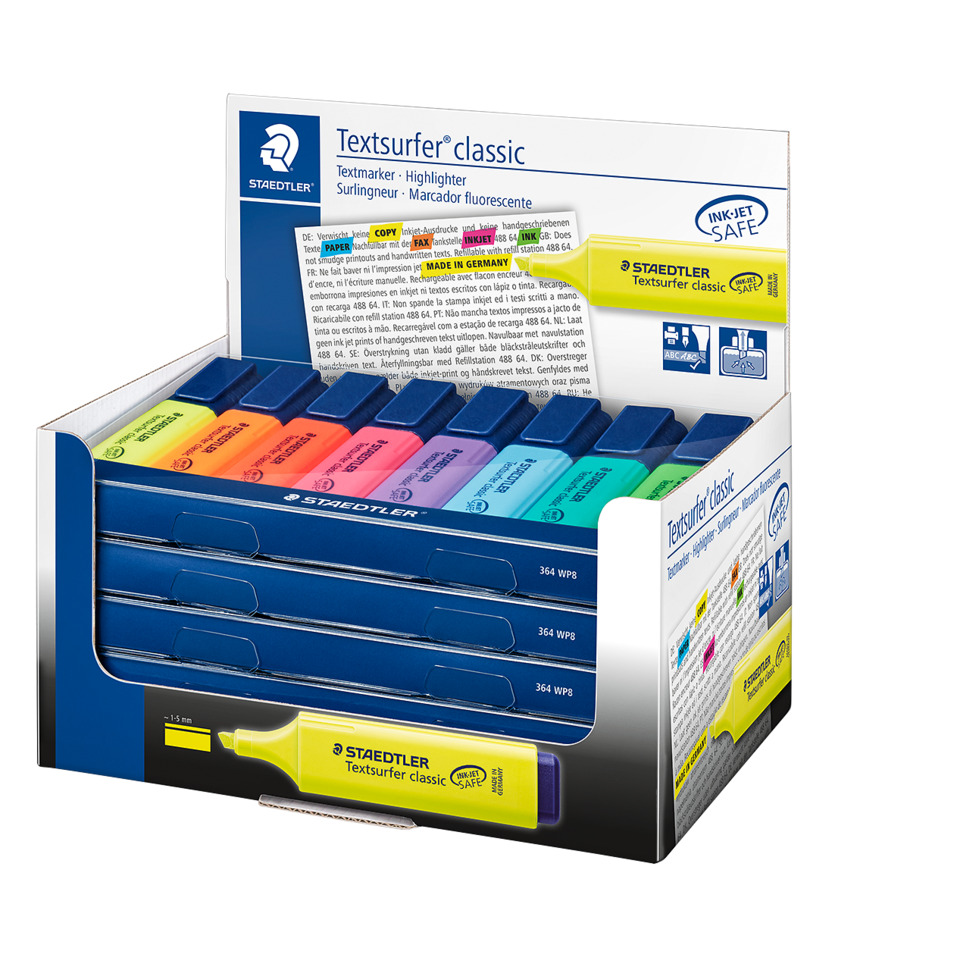 Textmarker, Marker, Textmarker-Set, Textmarker, Leuchtende Tinte, Textmarker, Marker-Set, Highlight, Leuchtstift, Staedtler