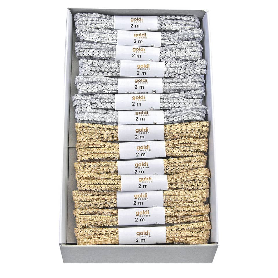 Kordelband, Dekorband, 2 m, Goldtöne, Geschenkband