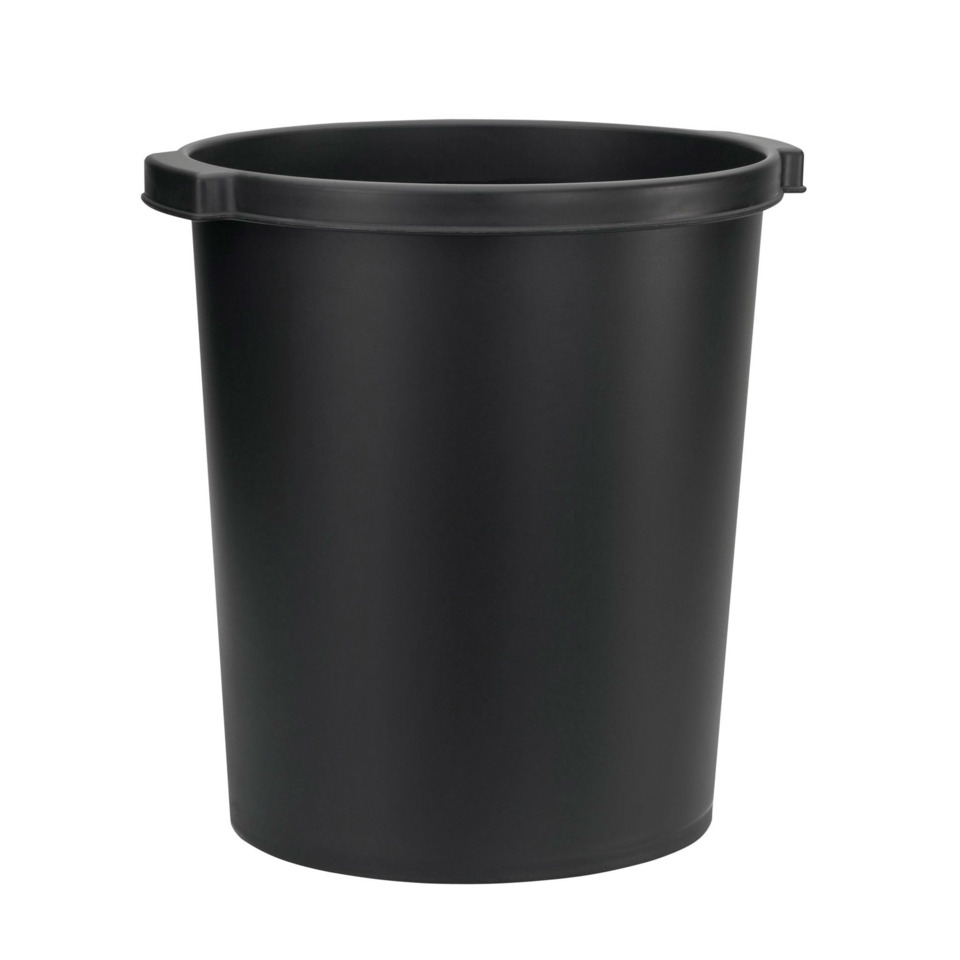 Abfalleimer, Eimer, Schwarz, Kunststoff, rund