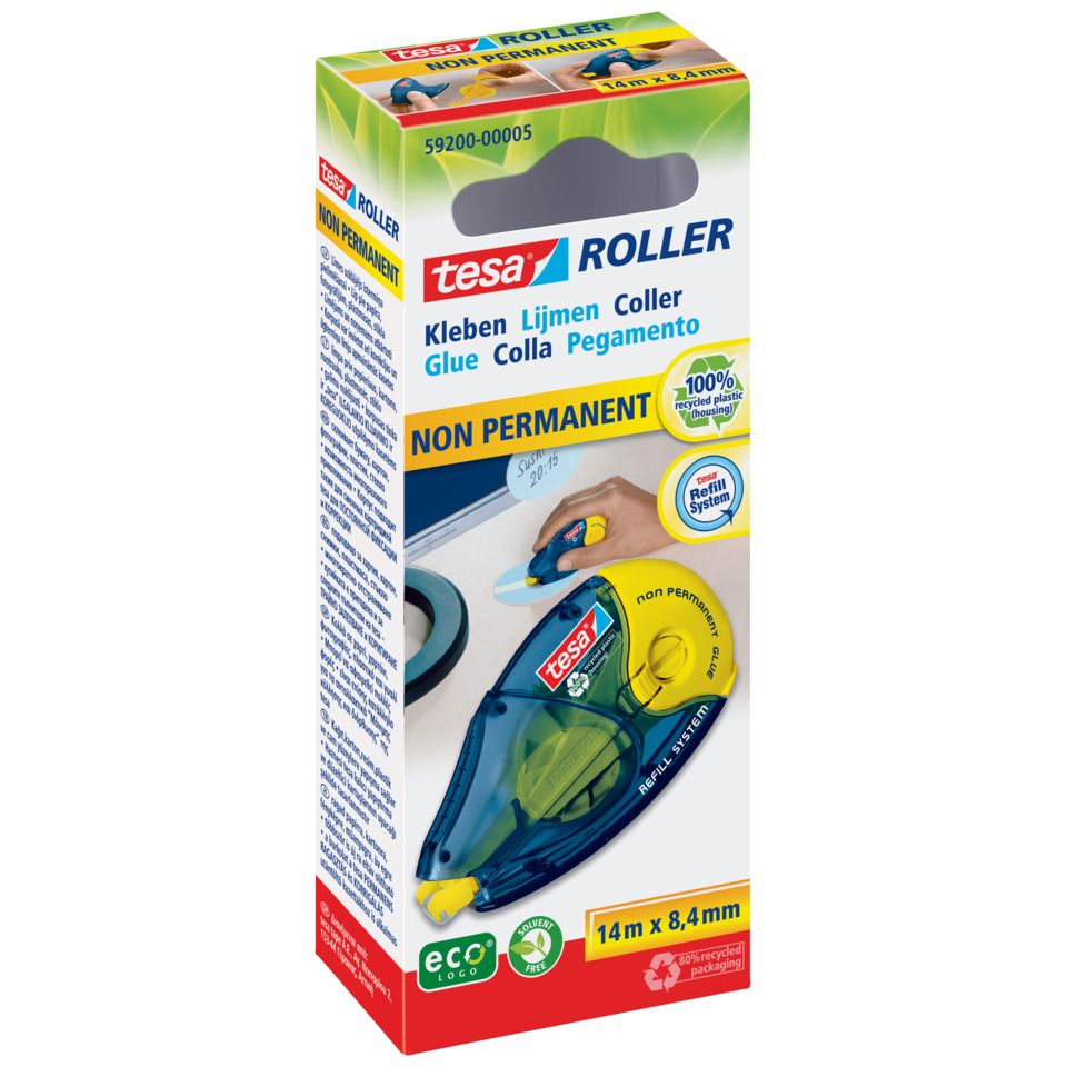 Klebemittelspender, Klebebandrolle, Roller, 14 m x 8,4 mm, Nicht dauerhaft