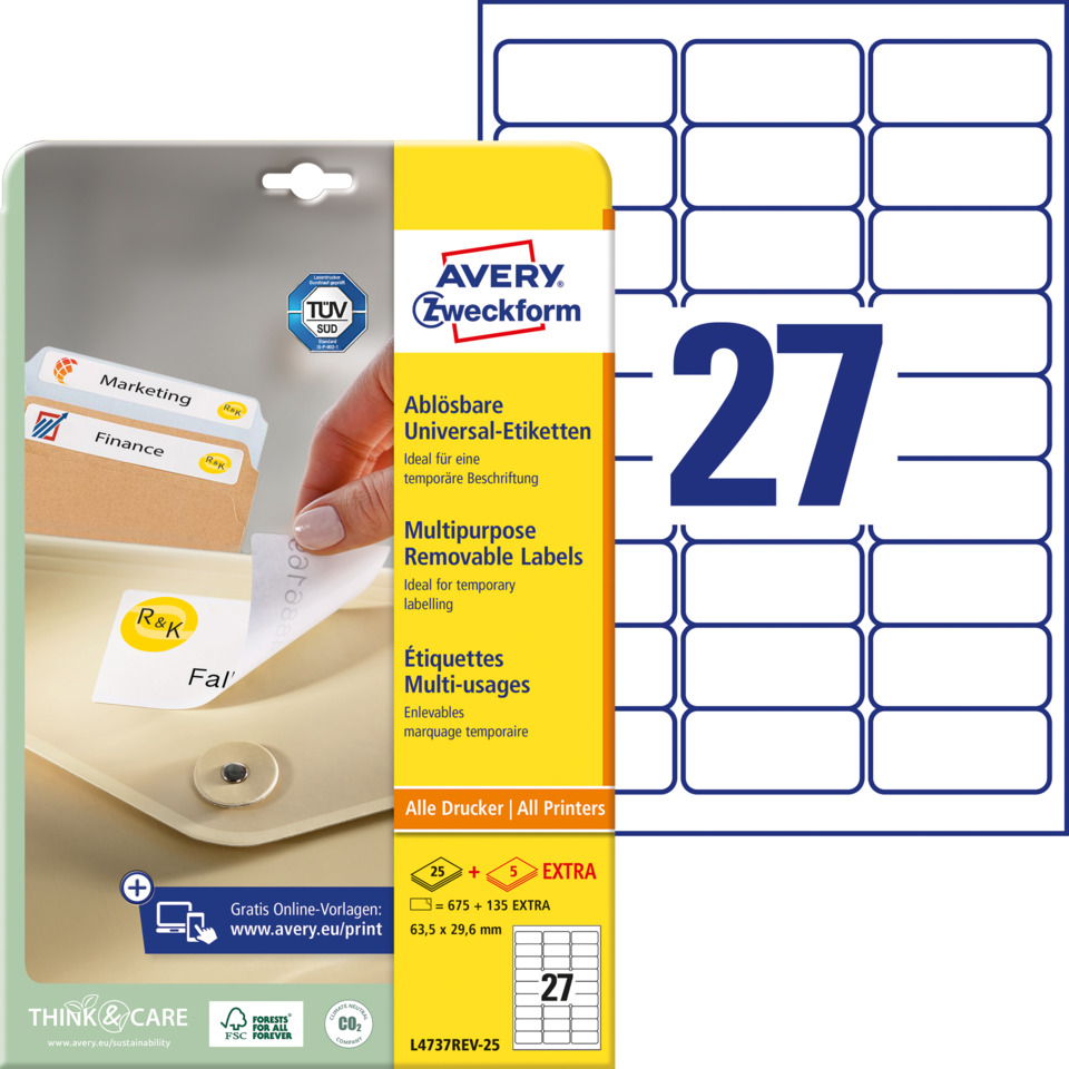 etiketten, entfernbare etiketten, multipurpose, Standardgröße, Kalenderetikettenblatt