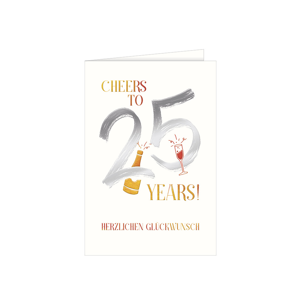 karte, Grußkarte, Jubiläum, Feier, 25 Jahre