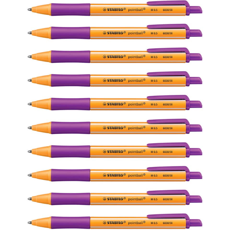 Kugelschreiber, Stift, Pointball, Orangen, Lila