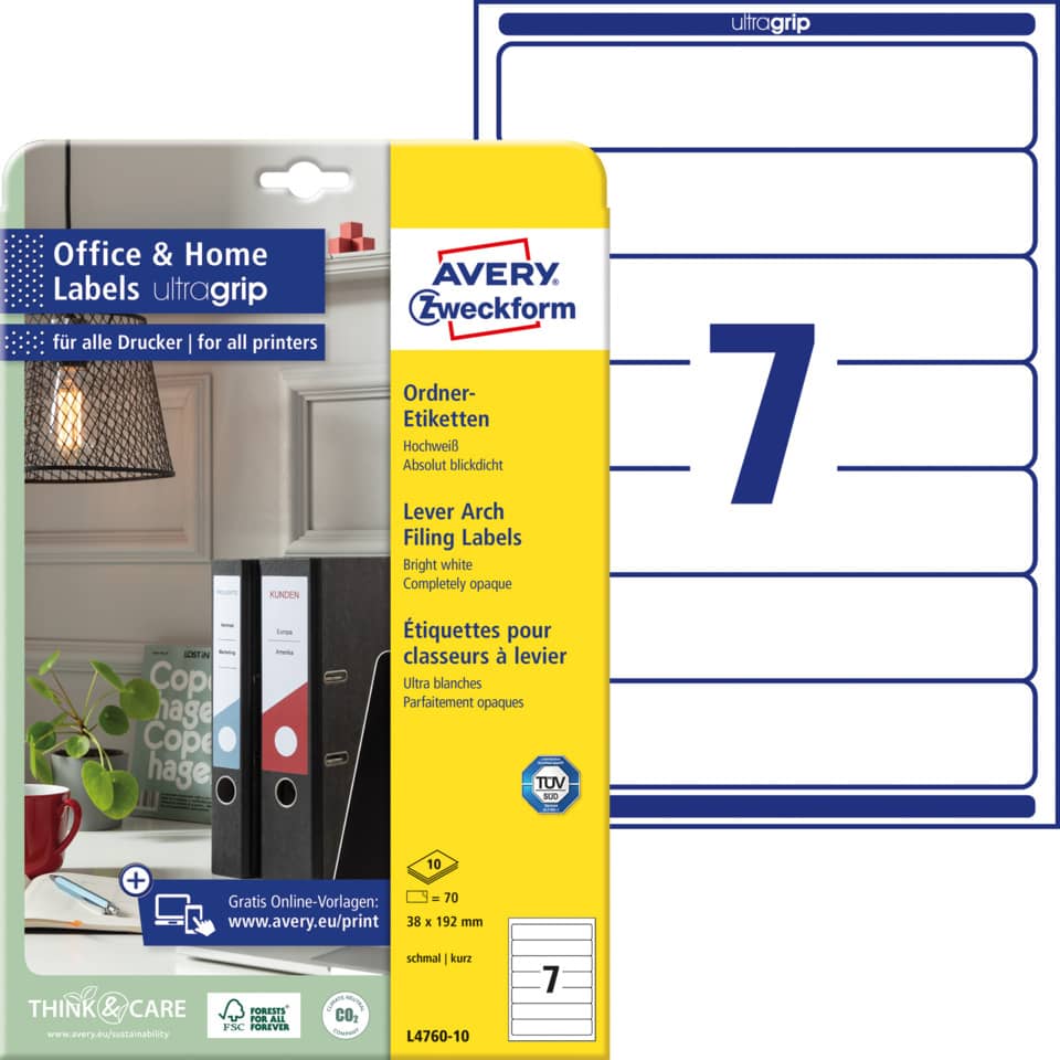 Ordneretiketten, Archivierung, Büromaterial, Etiketten, Avery
